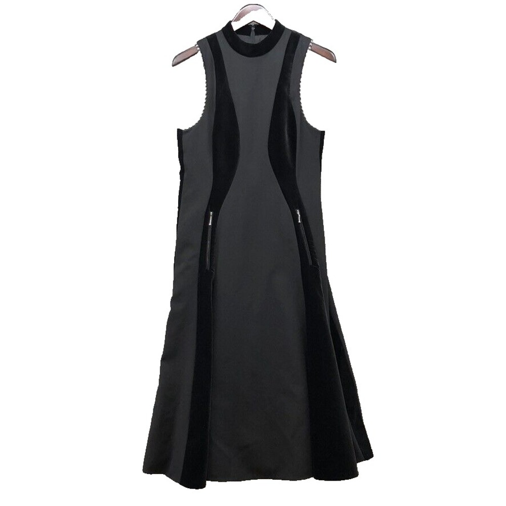 Alexander‎ Wang Sheath Dress Womens 6 Black Velvet Beaded Edgy Professional
